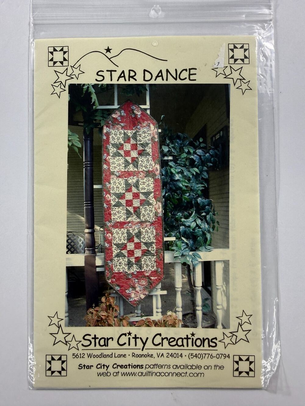 Star Dance Quilt Table Runner Pattern Star City Creations 3106 Pieced 16x59 OOP